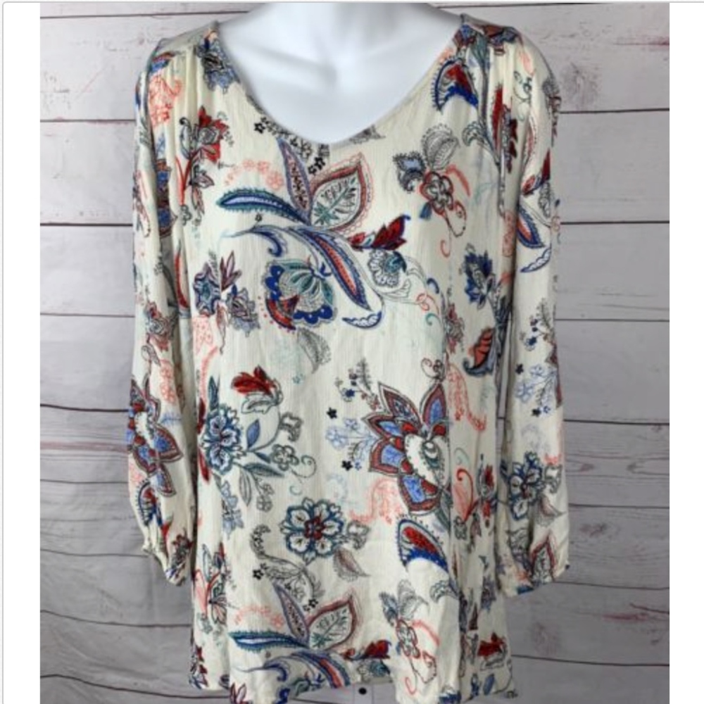 California Gypsy Boho Tunic Gauzy Hi-Low Floral S